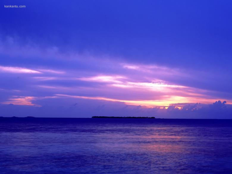 海滩天空椰树